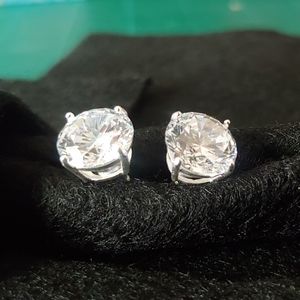 4ct Real 925 Diamond CZ Stud Earrings